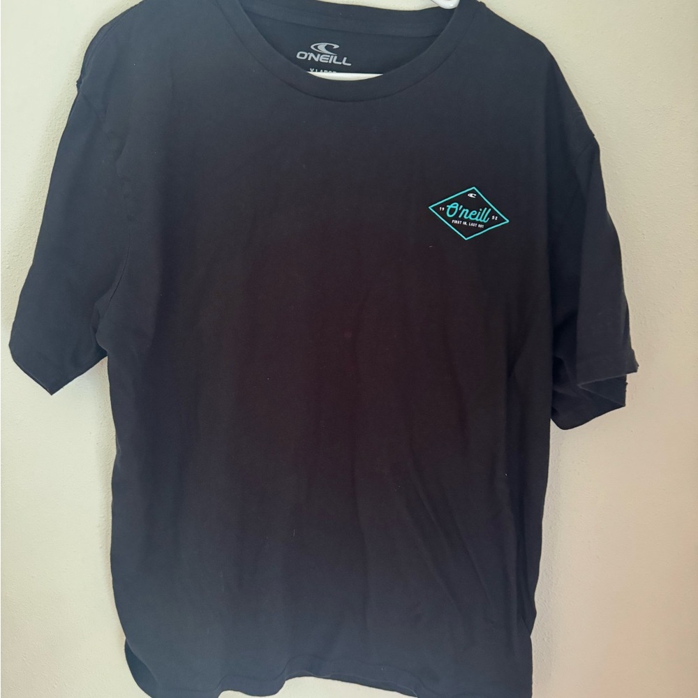 O'Neill Black Tee with‎ Teal Logo